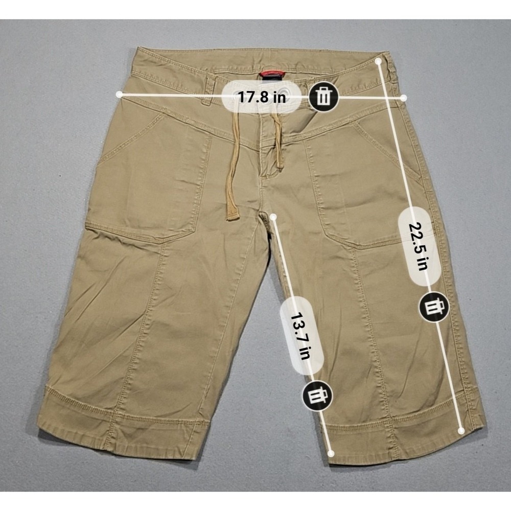 The North Face Womens 8 Tan Cotton Stretch Hiking Utility Cargo Bermuda Shorts - Picture 2 of 8